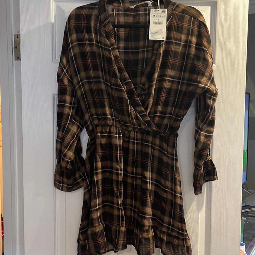 Zara plaid mini dress